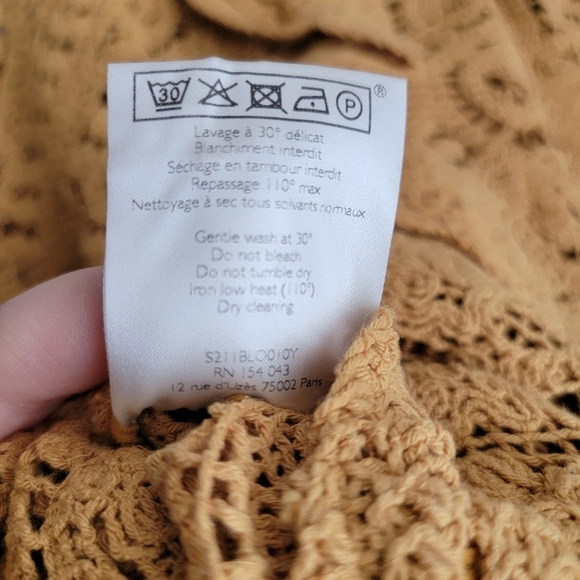 Sezane Pauletta Blouse in Ochre size 34 - Picture 9 of 9